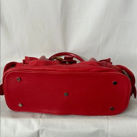 Barr + Barr Luxurious Red Leather Double Handle Travel Tote Bag Purse 🌺🌺 - Picture 7 of 11